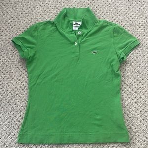 Green Lacoste Pique Polo Shirt